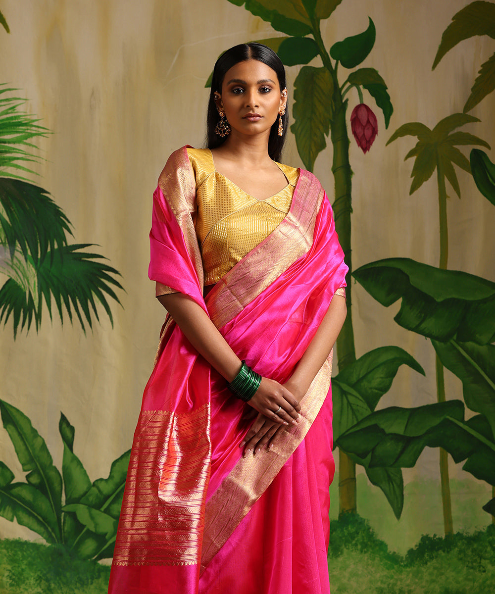 New Pink,magenta Silk saree - sr14716
