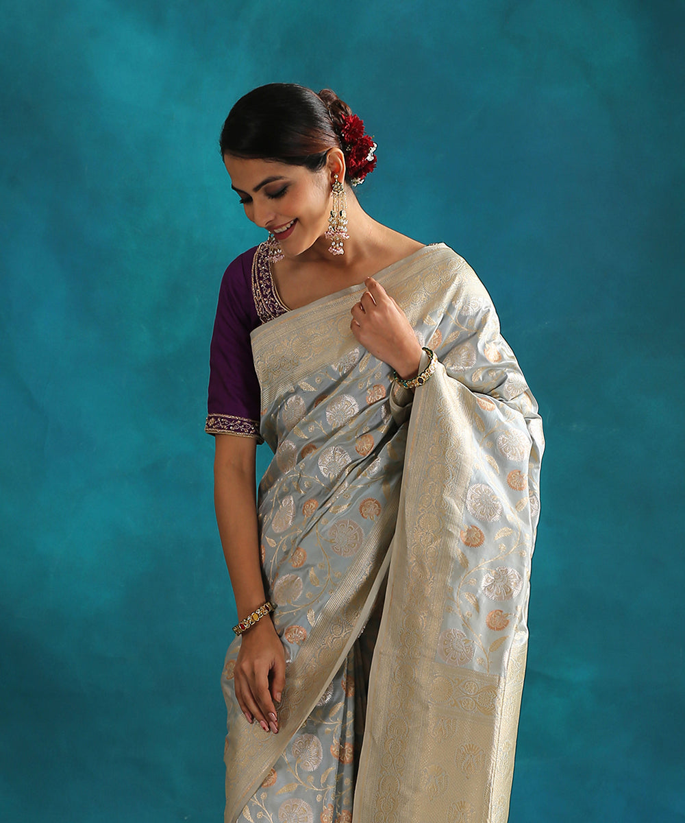 Handloom_Powder_Blue_Pure_Katan_Silk_Saree_Banarasi_Saree_With_3_Color_Zari_WeaverStory_01