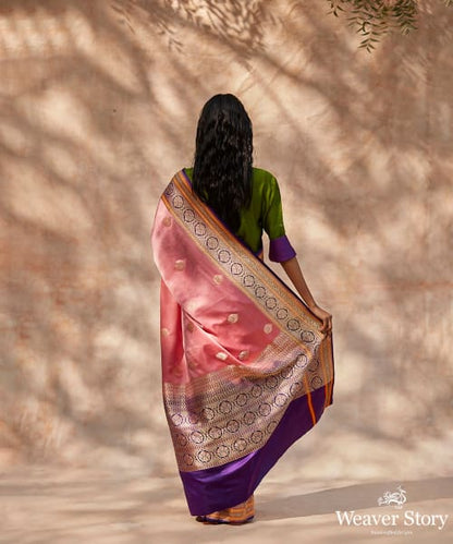 Handloom_Pink_Gajji_Silk_Banarasi_Saree_With_Meenakari_Border_And_Kadhwa_Booti_WeaverStory_03