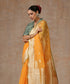 Handloom_Orange_Pure_Cotton_Banarasi_Saree_With_Green_Selvedge_WeaverStory_01