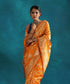 Orange_Handloom_Pure_Katan_Silk_Banarasi_Saree_With_Floral_Jaal_WeaverStory_01
