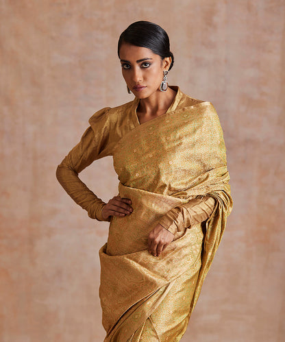 Handloom_Beige_Pure_Katan_Silk_Resham_Tanchoi_Banarasi_Zari_Booti_Saree_WeaverStory_01