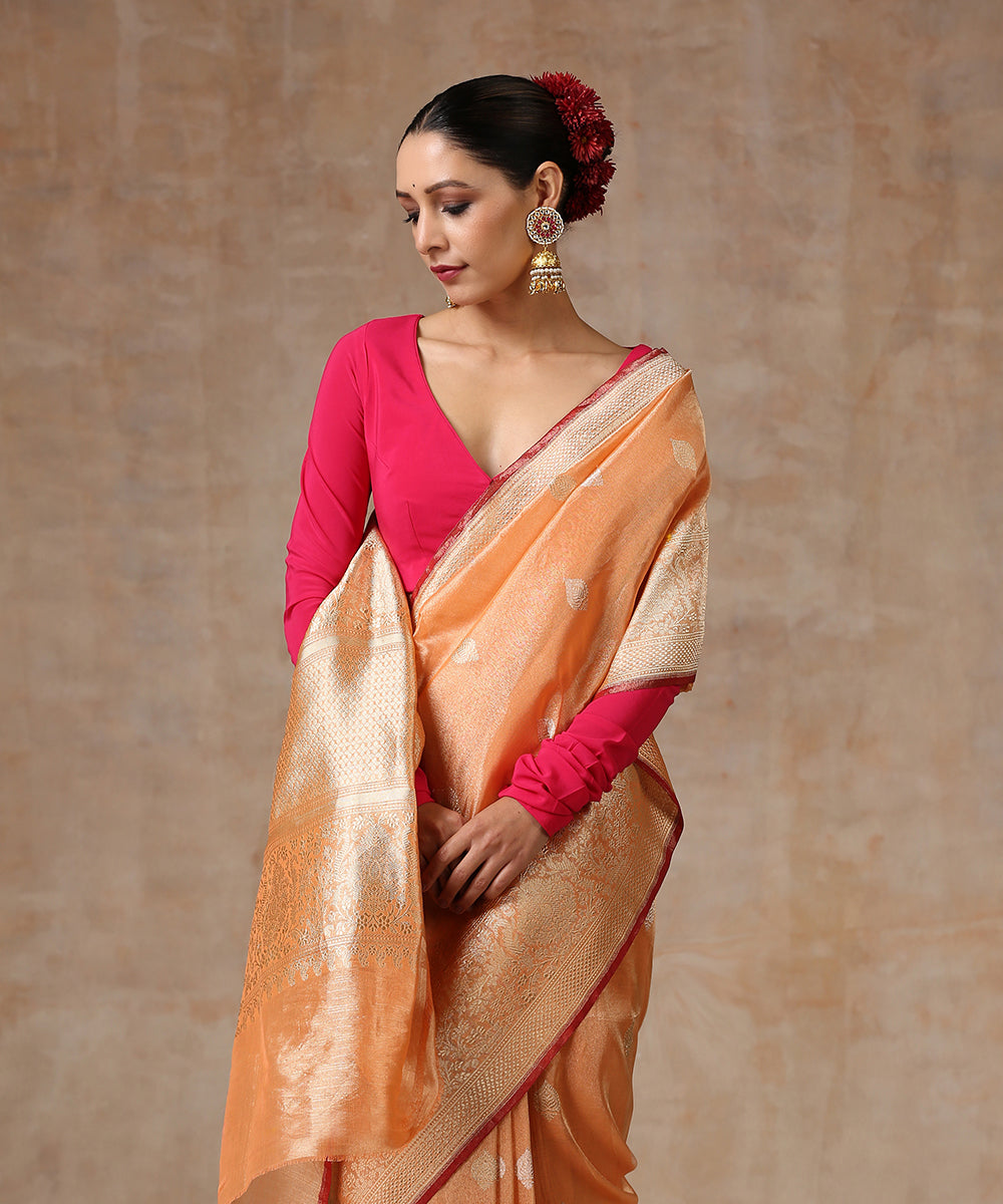 Light_Orange_Handloom_Pure_Katan_Tissue_Silk_Banarasi_Saree_WeaverStory_01