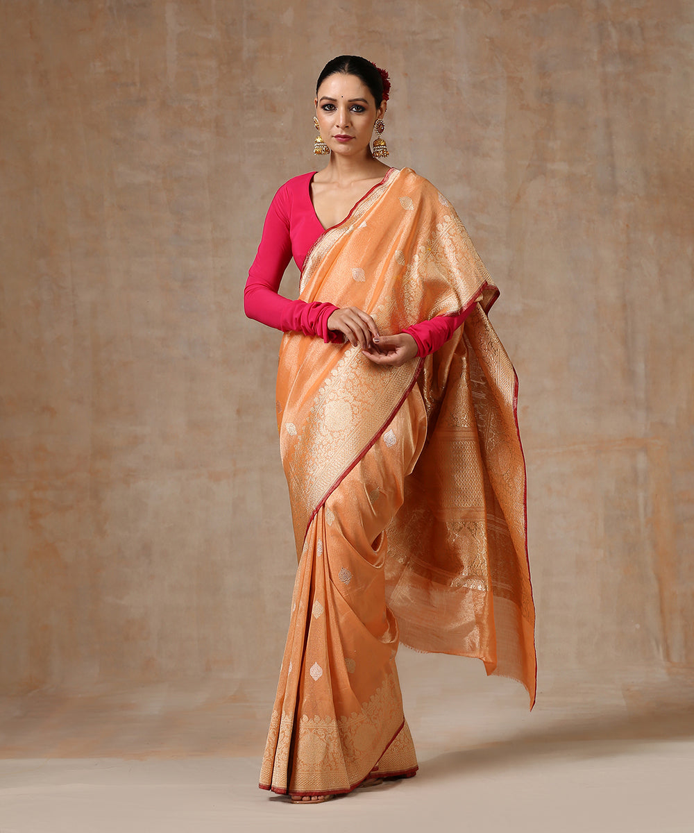Light_Orange_Handloom_Pure_Katan_Tissue_Silk_Banarasi_Saree_WeaverStory_02