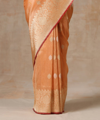 Light_Orange_Handloom_Pure_Katan_Tissue_Silk_Banarasi_Saree_WeaverStory_04