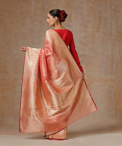 Peach_Handloom_Pure_Tissue_Silk_Banarasi_Saree_With_Gold_Zari_WeaverStory_03