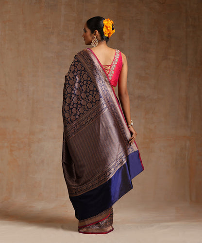 Handloom_Blue_Pure_Katan_Silk_Antique_Zari_Banarasi_Saree_With_Kimkhab_Weave_WeaverStory_03