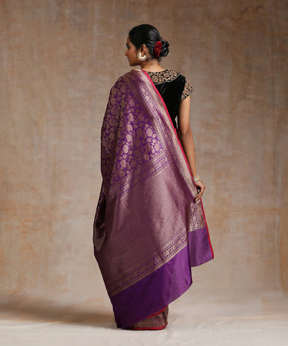 Purple_Handloom_Pure_Katan_Silk_Banarasi_Saree_With_Antique_Zari_WeaverStory_03