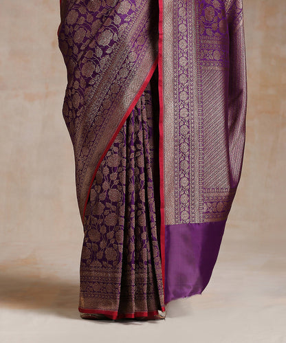 Purple_Handloom_Pure_Katan_Silk_Banarasi_Saree_With_Antique_Zari_WeaverStory_04