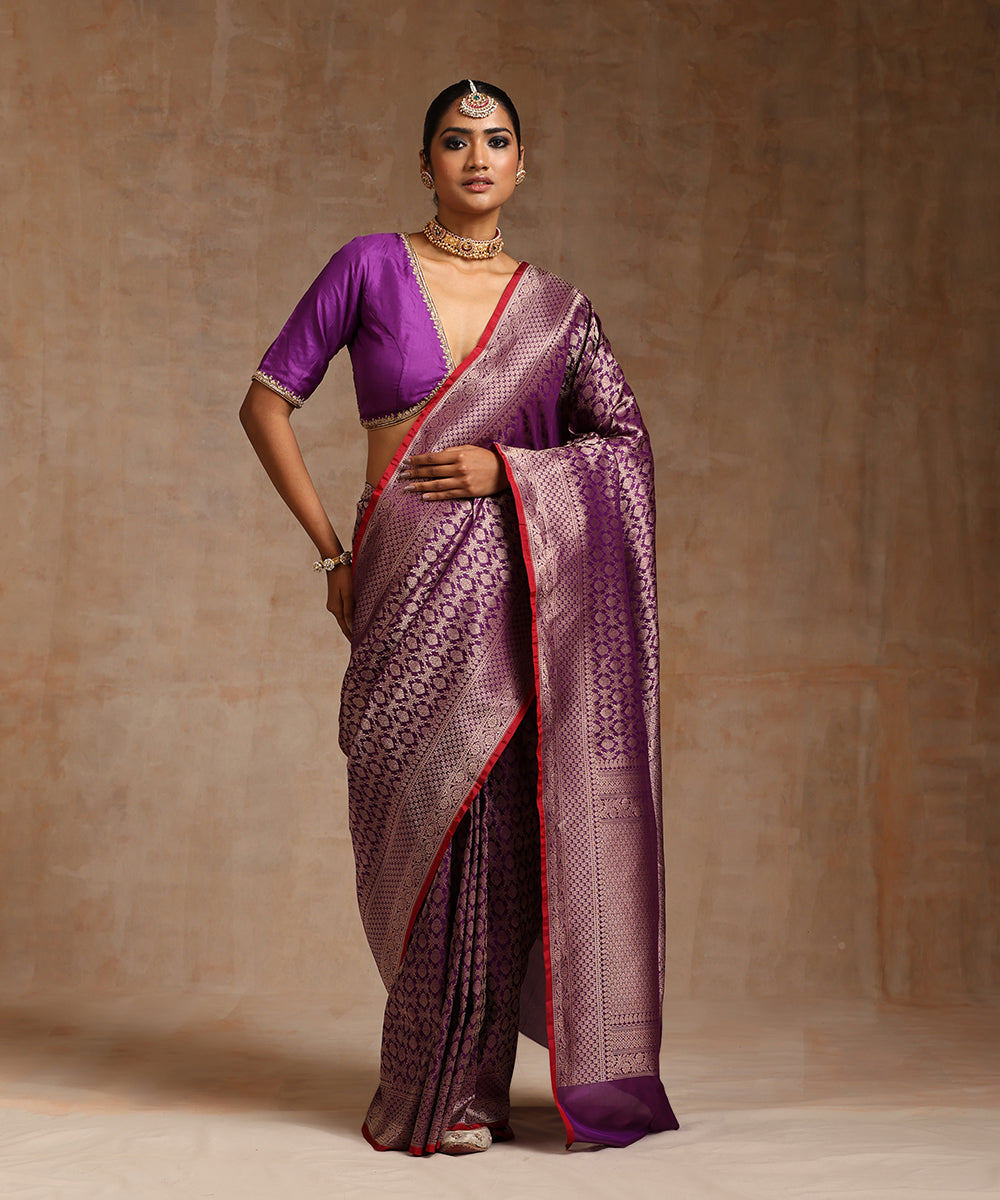 Handloom_Purple_Pure_Katan_Silk_Kimkhab_Banarasi_Saree_With_Antique_Zari_WeaverStory_02