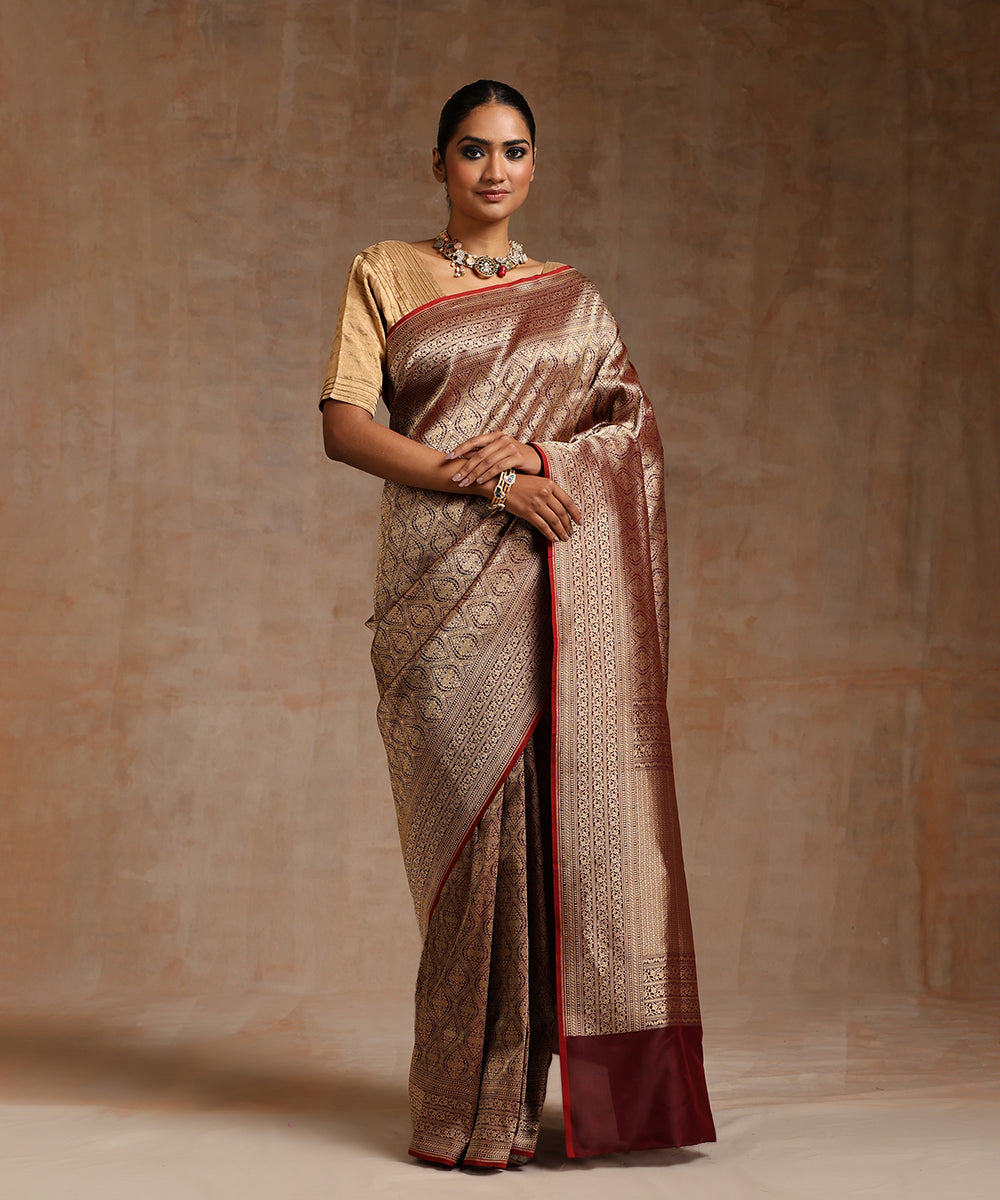 Handloom_Maroon_Pure_Katan_Silk_Kimkhab_Banarasi_Saree_With_Antique_Zari_WeaverStory_02