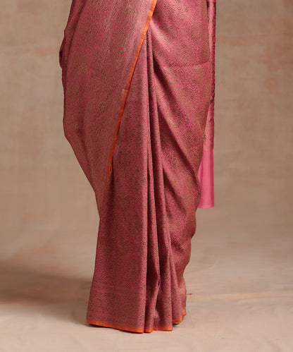 Pink_Handloom_Pure_Katan_Silk_Antique_Zari_Banarasi_Saree_With_Kimkhab_Weave_WeaverStory_04