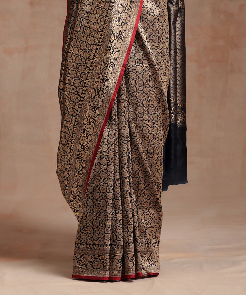 Handloom_Blue_Pure_Katan_Silk_Kimkhab_Banarasi_Saree_With_Antique_Zari_WeaverStory_04