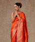 Orange_Handloom_Pure_Katan_Silk_Banarasi_Saree_With_Booti_WeaverStory_01