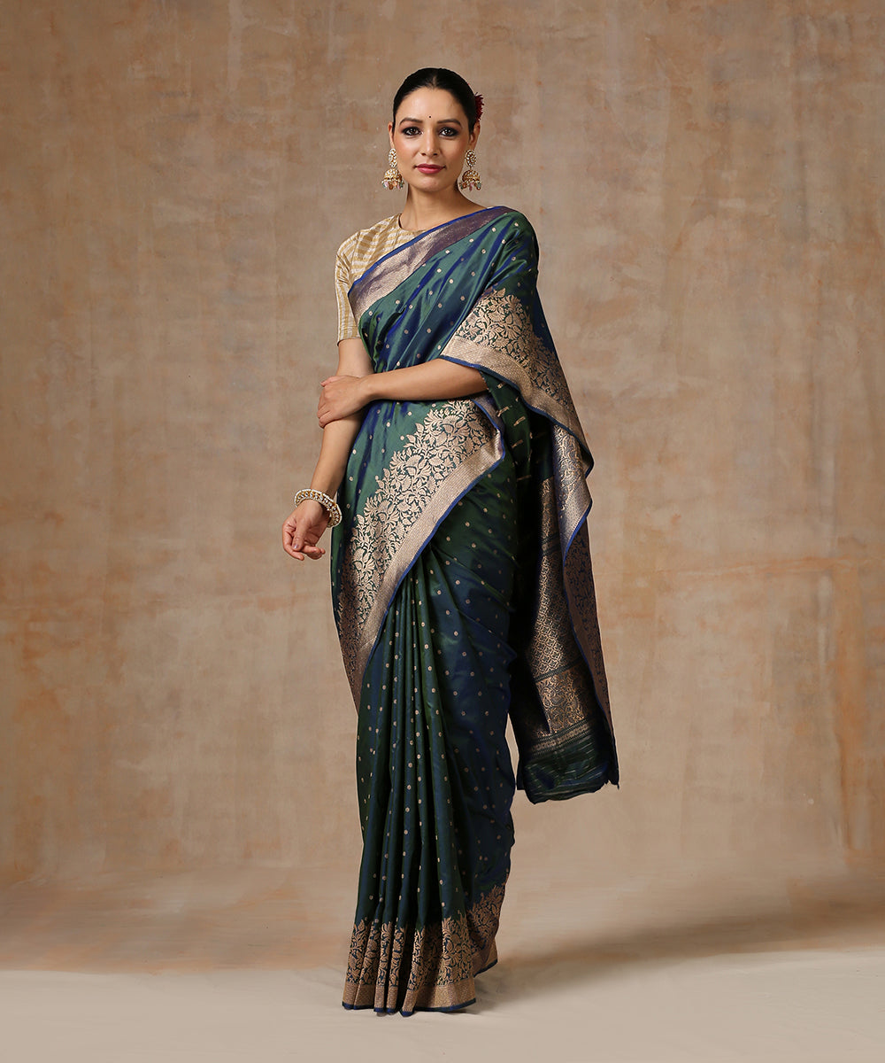 Handloom_Blue_And_Green_Double_Shade_Pure_Katan_Silk_Banarasi_Saree_WeaverStory_02