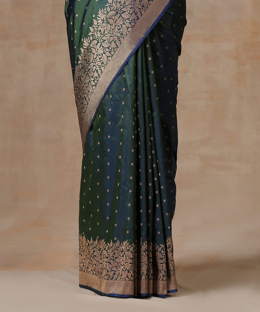 Handloom_Blue_And_Green_Double_Shade_Pure_Katan_Silk_Banarasi_Saree_WeaverStory_04