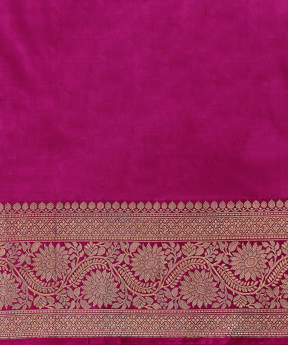 Handloom_Rani_Pink_Pure_Katan_Silk_Banarasi_Saree_With_Zari_Border_WeaverStory_05