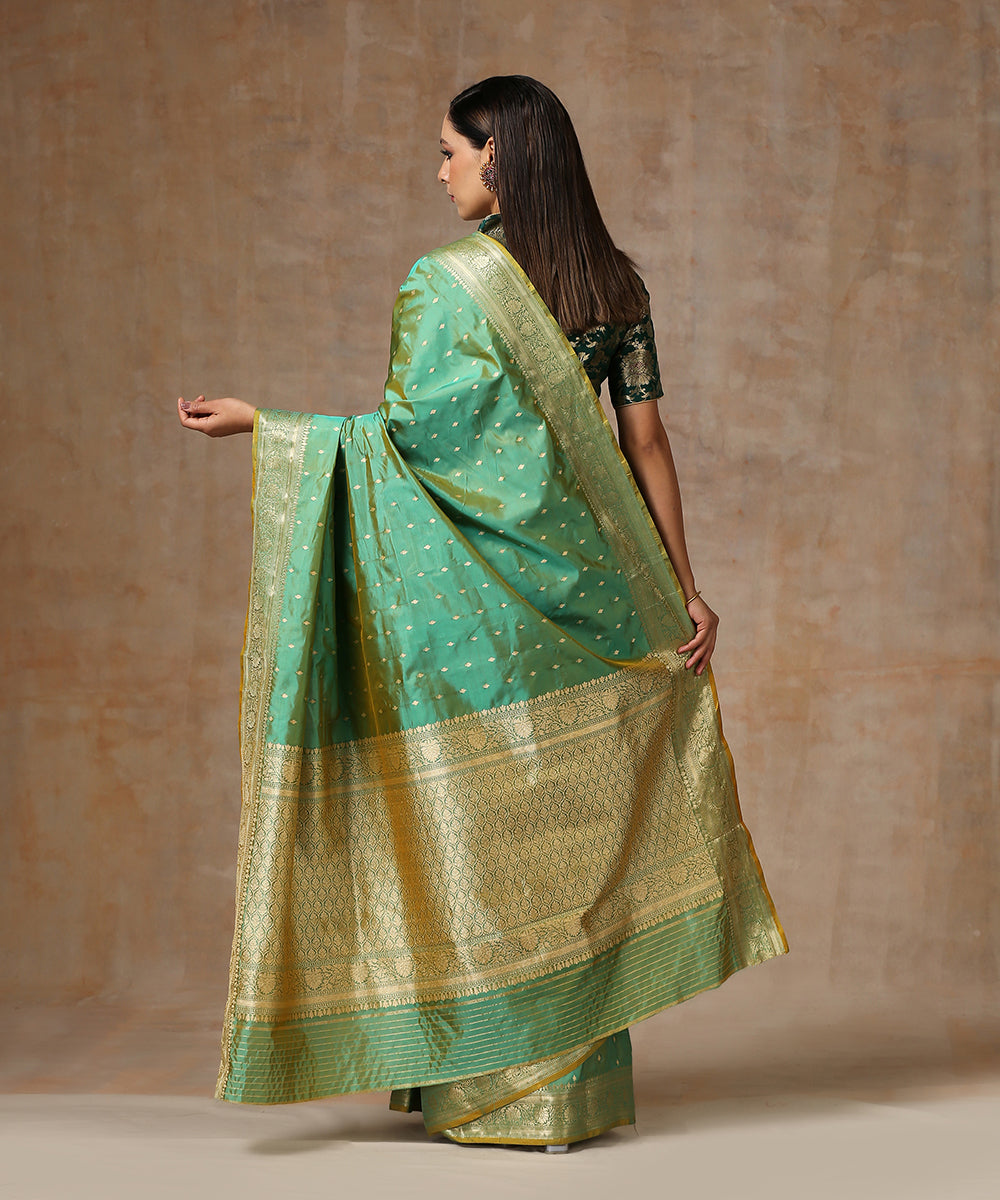 Handloom_Mint_Green_Double_Shade_Pure_Katan_Silk_Banarasi_Saree_WeaverStory_03