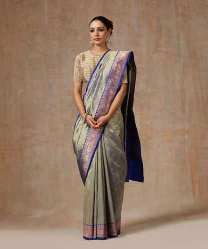 Handloom_Pista_Green_Pure_Katan_Silk_Banarasi_Saree_With_Cutwork_Booti_WeaverStory_02