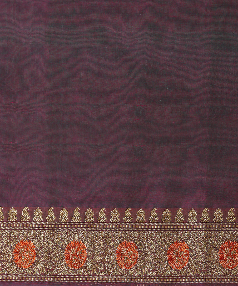 Handloom_Grey_And_Mauve_Organza_Banarasi_Saree_with_Meenakari_Border_WeaverStory_05