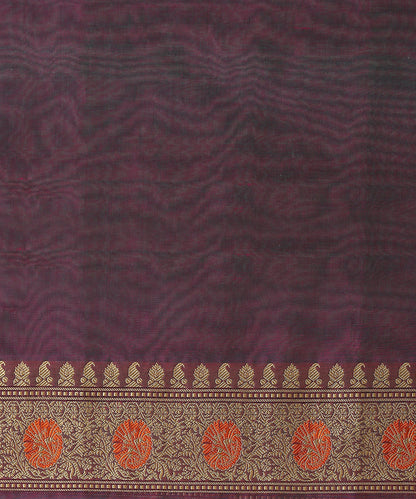 Handloom_Grey_And_Mauve_Organza_Banarasi_Saree_with_Meenakari_Border_WeaverStory_05