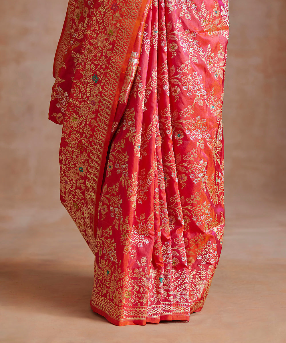 Handloom_Orange_And_Pink_Double_Shade_Pure_Katan_Silk_Banarasi_Saree_WeaverStory_04