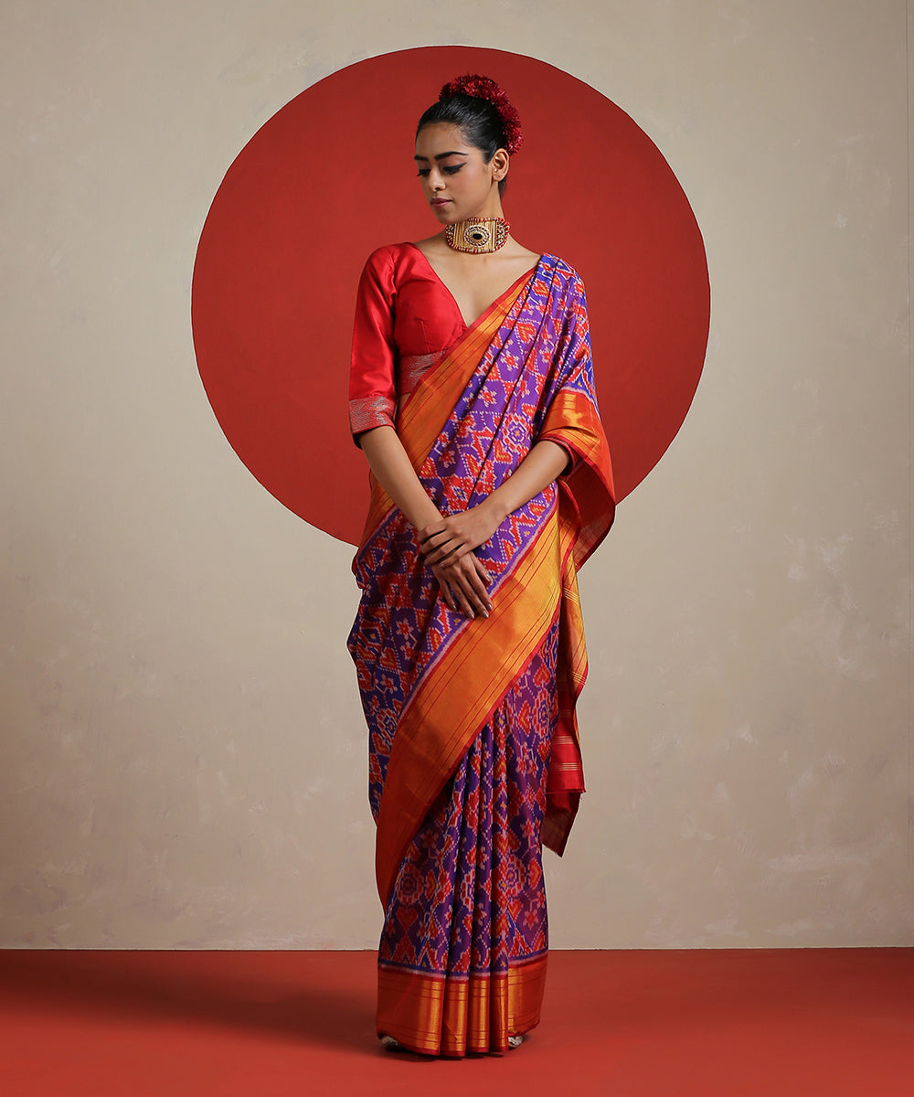 Handloom_Purple_And_Red_Pure_Mulberry_Silk_Single_Ikat_Patola_Saree_WeaverStory_02