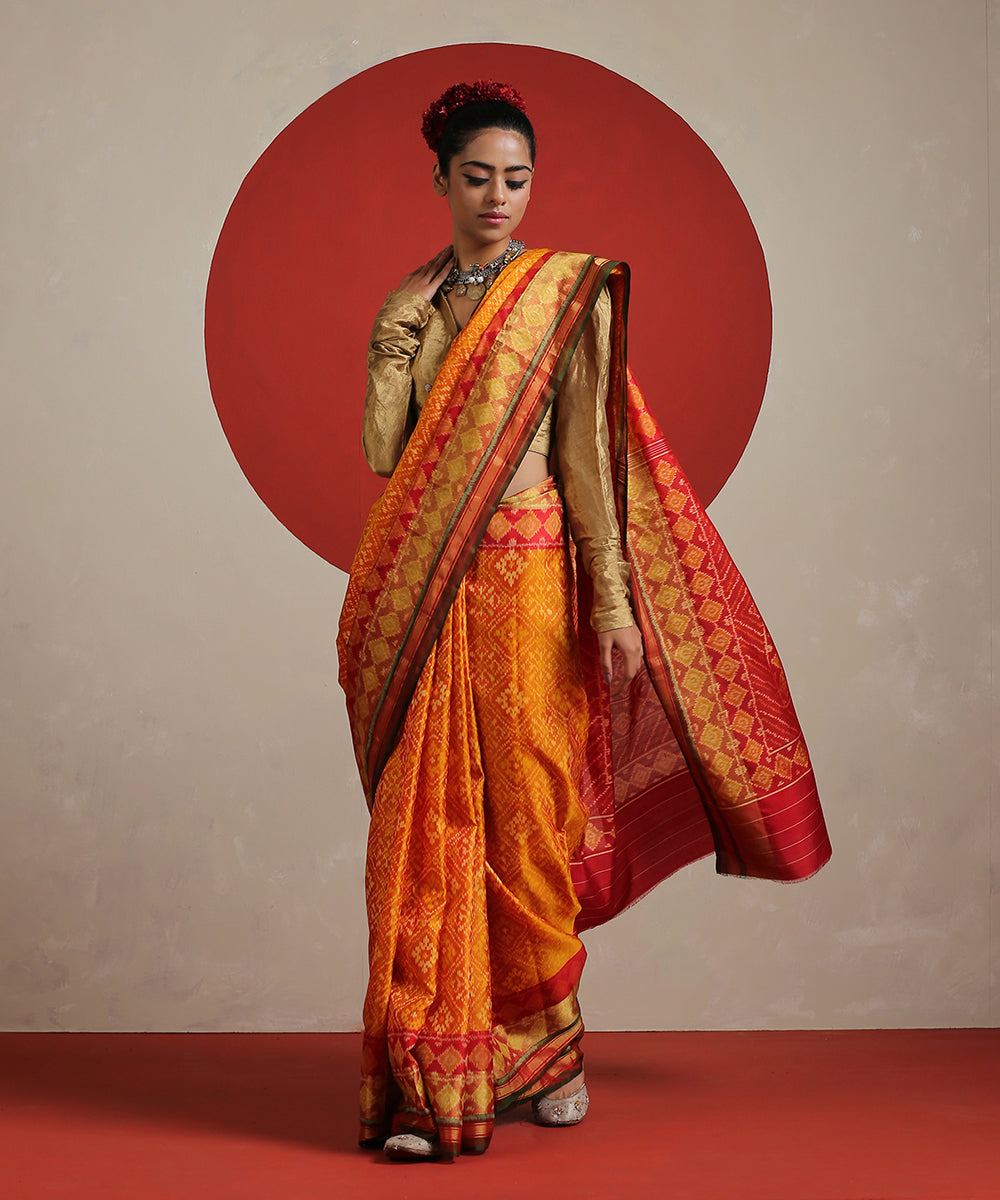 Handloom_Mustard_Pure_Mulberry_Silk_Single_Ikat_Patola_Saree_WeaverStory_02