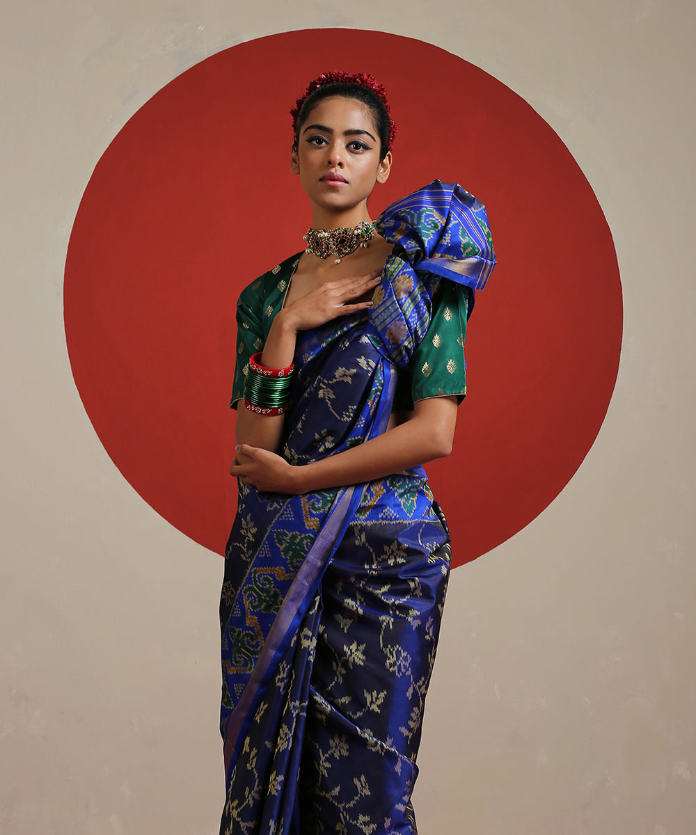 Handloom_Ink_Blue_Pure_Mulberry_Silk_Single_Ikat_Patola_Saree_WeaverStory_01