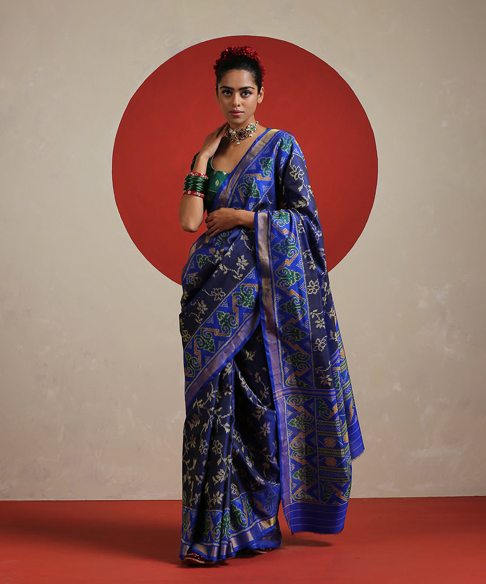 Handloom_Ink_Blue_Pure_Mulberry_Silk_Single_Ikat_Patola_Saree_WeaverStory_02