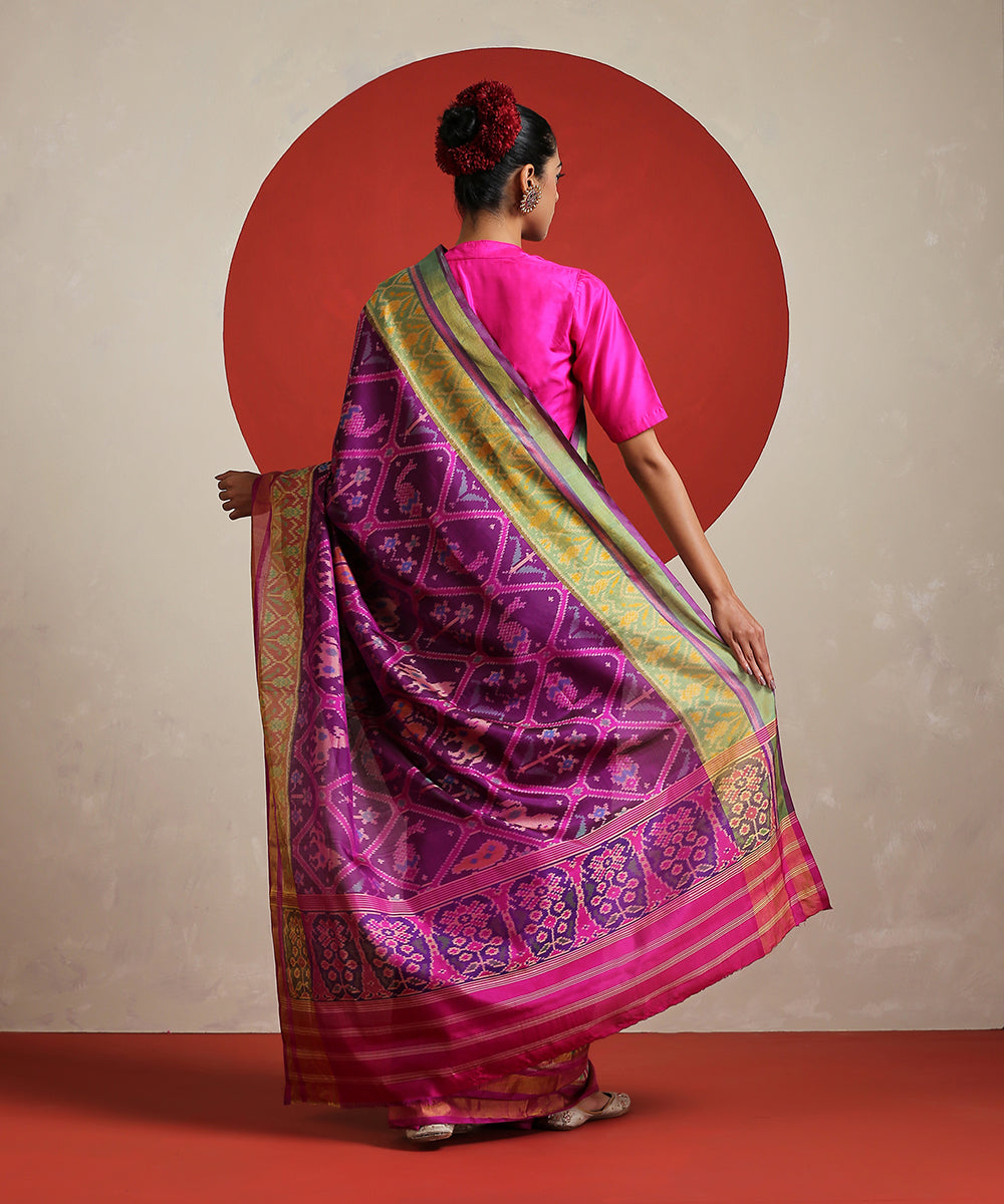 Handloom_Voilet_Pure_Mulberry_Silk_Patola_With_Tissue_Border_Saree_WeaverStory_03
