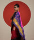 Ink_Blue_Handloom_Pure_Mulberry_Ikat_Patola_Saree_With_Hot_Pink_Tissue_Border_WeaverStory_01