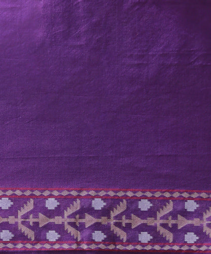 Handloom_Purple_Cotton_ Banarasi_Jamdani_Saree_With_Red_Selvedge_WeaverStory_05