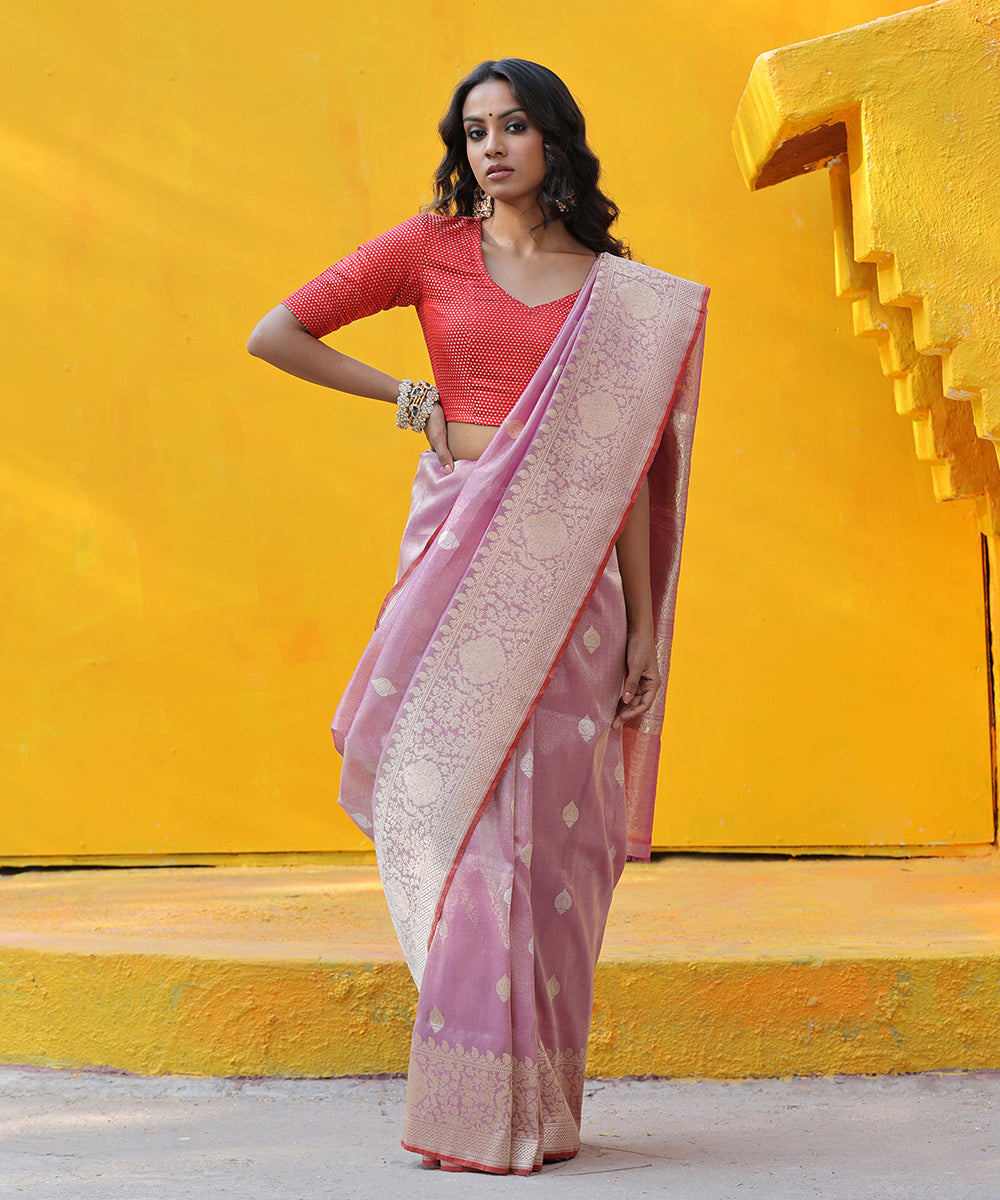 Handloom_Dust_Purple_Cotton_Tissue_Banarasi_Saree_With_Kadhwa_Booti_WeaverStory_02