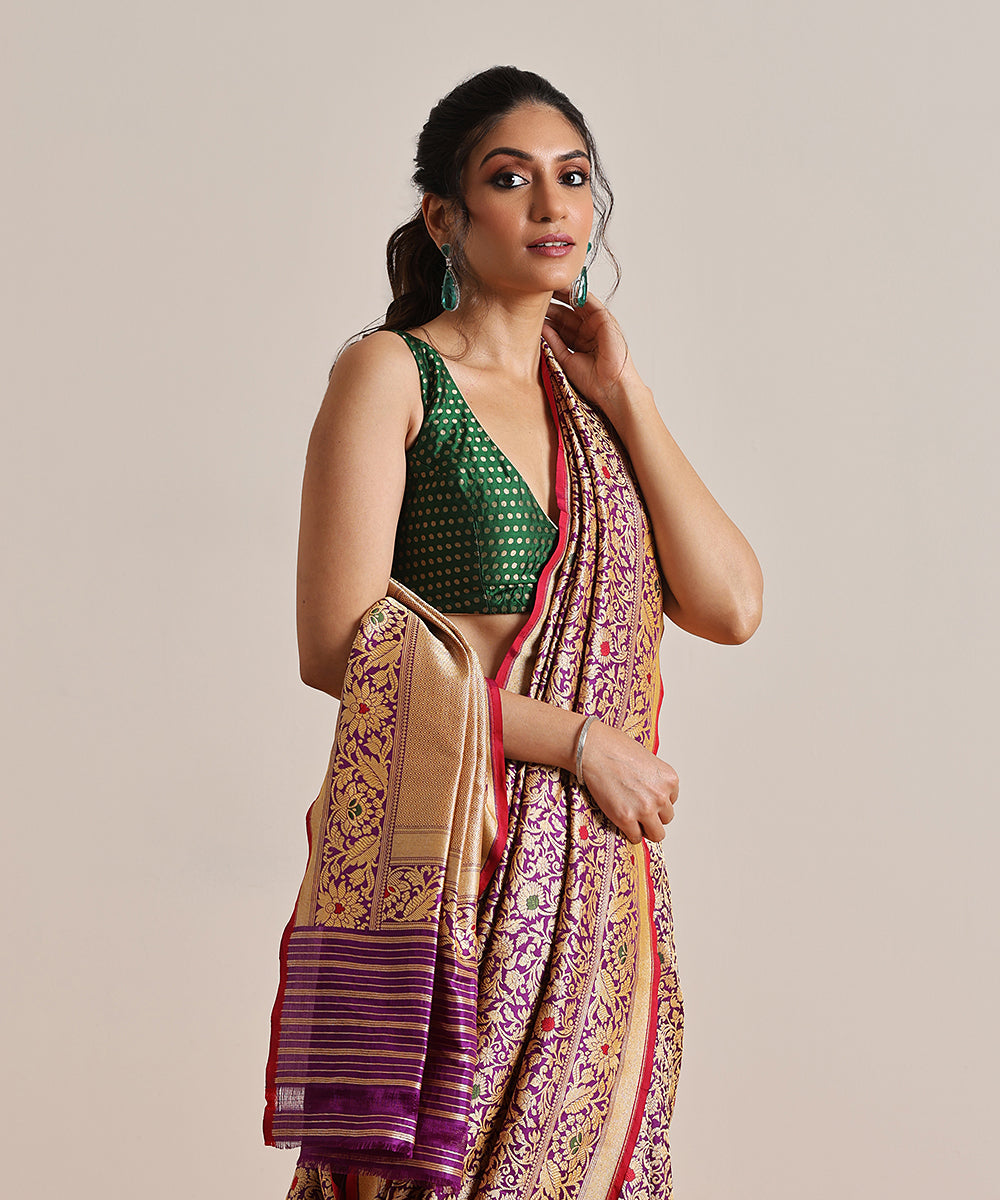 Purple_Handloom_Pure_Katan_Silk_Kimkhab_Banarasi_Saree_With_Meenakari_WeaverStory_01