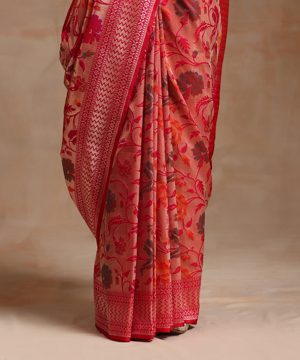 Rani_Pink_Handloom_Pure_Katan_Silk_Kimkhab_Banarasi_Saree_With_Floral_Jaal_WeaverStory_04