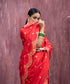 Red_Handloom_Pure_Katan_Silk_Banarasi_Saree_With_Meenakari_And_Scalloped_Border_WeaverStory_01