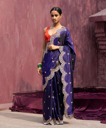 Purple_Handloom_Pure_Katan_Silk_Banarasi_Saree_With_Meenakari_And_Scalloped_Border_WeaverStory_02