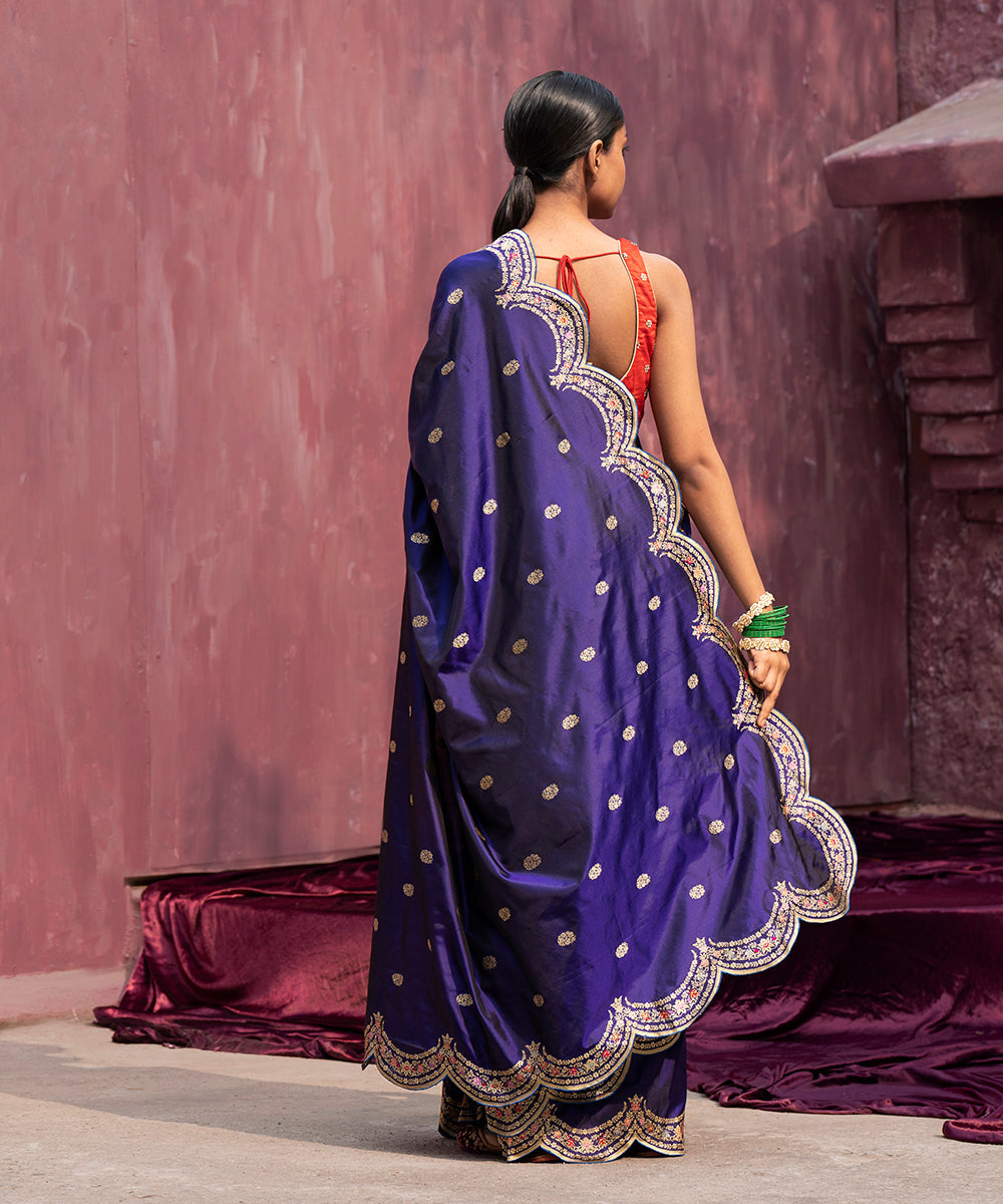 Purple_Handloom_Pure_Katan_Silk_Banarasi_Saree_With_Meenakari_And_Scalloped_Border_WeaverStory_03