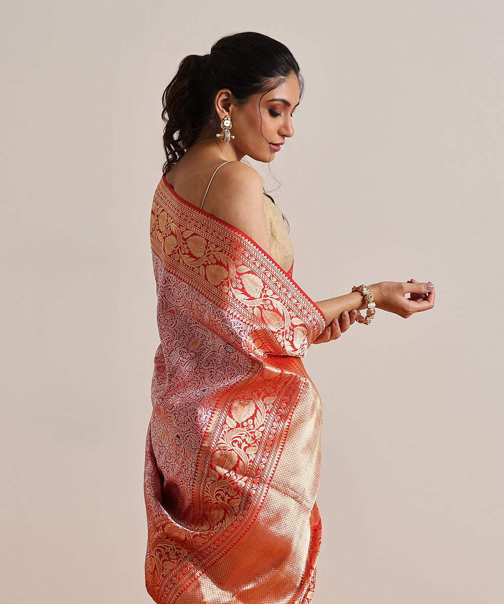 Handloom_Red_Pure_Katan_Silk_Kimkhab_Banarasi_Saree_With_Silver_Zari_And_Meenakari_WeaverStory_01