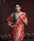 Red_Handloom_Pure_Katan_Silk_Banarasi_Saree_With_Gold_And_Silver_Zari_Jaal_WeaverStory_01