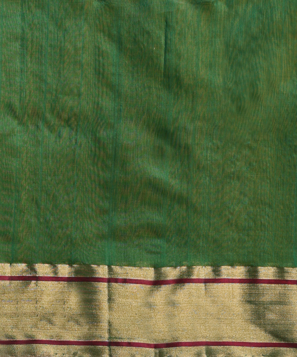 Golden_Green_Handloom_Double_Shade_Pure_Chanderi_Silk_Saree_WeaverStory_05