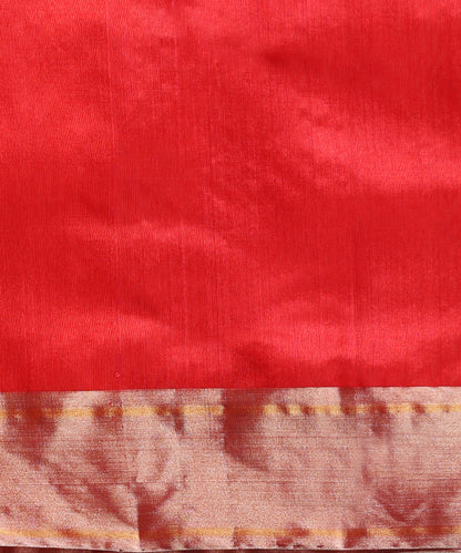 Handloom_Red_Pure_Chanderi_Gold_With_Meenakari_Booti_With_Tissue_Border_Saree_WeaverStory_05