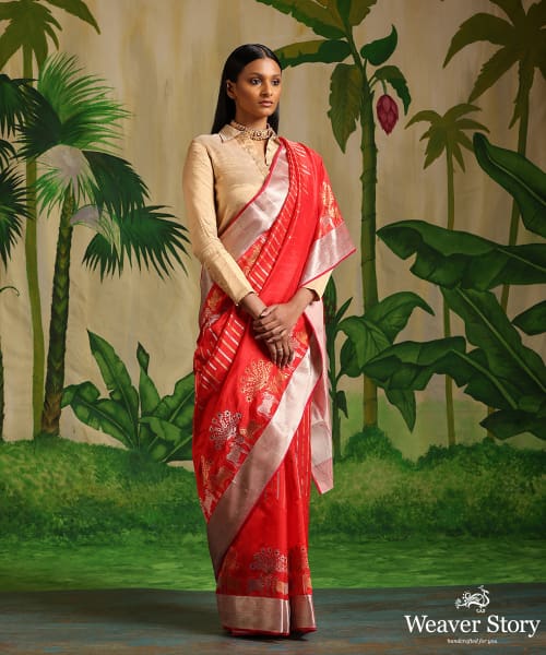 Buy online Women's Banarasi Saree With Blouse from ethnic wear for Women by  Sidhidata Textile for ₹729 at 76% off | 2024 Limeroad.com