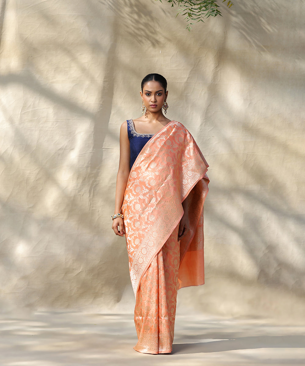 Handloom_Pastel_Orange_Pure_Katan_Silk_Banarasi_Saree_With_Cutwork_Floral_Jaal_WeaverStory_02