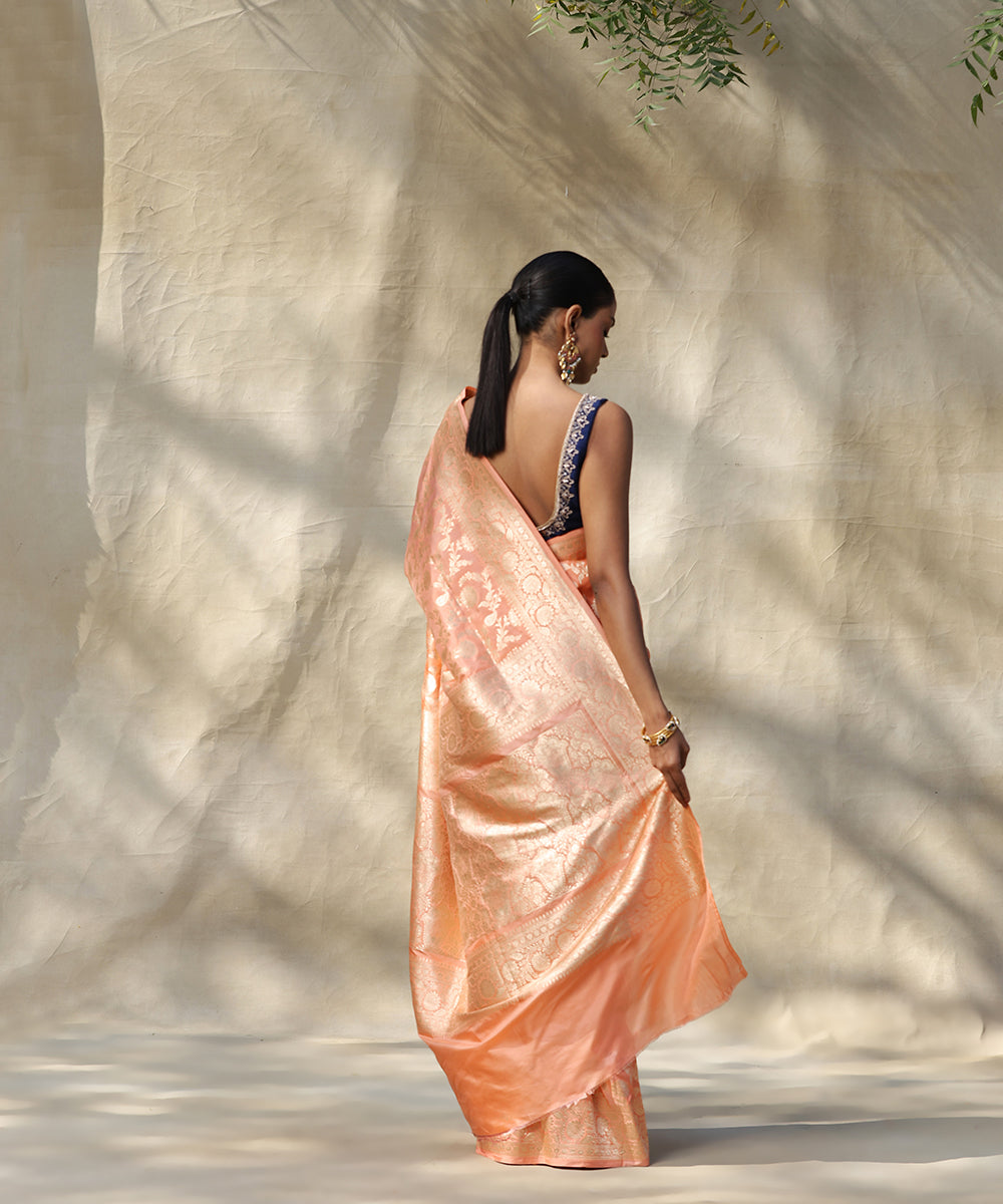 Handloom_Pastel_Orange_Pure_Katan_Silk_Banarasi_Saree_With_Cutwork_Floral_Jaal_WeaverStory_03