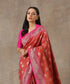 Handloom_Pink_And_Orange_Katan_Georgette_Banarasi_Saree_with_Cutwork_Jaal_WeaverStory_01