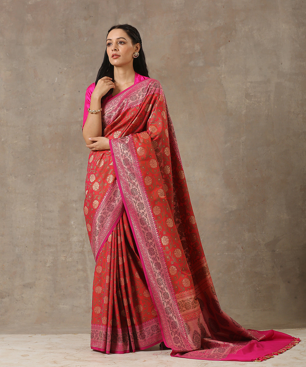 Handloom_Pink_And_Orange_Katan_Georgette_Banarasi_Saree_with_Cutwork_Jaal_WeaverStory_02