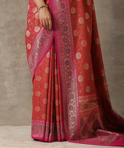 Handloom_Pink_And_Orange_Katan_Georgette_Banarasi_Saree_with_Cutwork_Jaal_WeaverStory_04