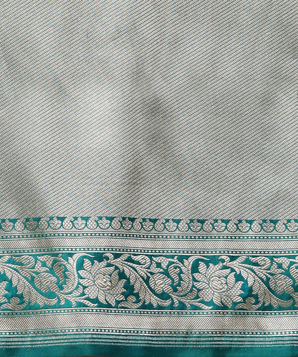 Handloom_Teal_Green_Pure_Katan_Silk_Banarasi_Saree_With_Zari_Jaal_And_Meena_Booti_WeaverStory_05